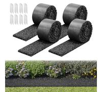 VEVOR Rouleau de Paillis en Caoutchouc 305x11,5 cm Tapis Paillis Caoutchouc 4 PCS pour Aménagement Paysager Allée Bordure Jardin Plantes Légumes Fleurs, Découpable Aspect Naturel Anti Mauvaises Herbes