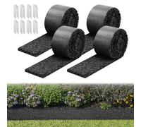 VEVOR Rouleau de Paillis en Caoutchouc 305x11,5 cm Tapis Paillis Caoutchouc 4 PCS pour Aménagement Paysager Allée Bordure Jardin Plantes Légumes Fleurs, Découpable Aspect Naturel Anti Mauvaises Herbes