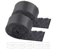 VEVOR Rouleau de Paillis en Caoutchouc, 3x0,11 m, Tapis de Paillis Aménagement Paysager Lot de 2 Aspect Naturel Anti Mauvaises Herbes Facile à Couper, pour Allée Jardin, Plantes, Légumes, Fleurs, Noir