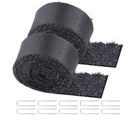 VEVOR Rouleau de Paillis en Caoutchouc, 3x0,11 m, Tapis de Paillis Aménagement Paysager Lot de 2 Aspect Naturel Anti Mauvaises Herbes Facile à Couper, pour Allée Jardin, Plantes, Légumes, Fleurs, Noir