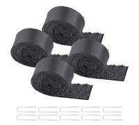 VEVOR Rouleau de Paillis en Caoutchouc, 3x0,11 m, Tapis de Paillis Aménagement Paysager Lot de 4 Aspect Naturel Anti Mauvaises Herbes Facile à Couper, pour Allée Jardin, Plantes, Légumes, Fleurs, Noir