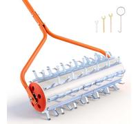 VEVOR Rouleau Désherbeur Aquatique 3,66 m, Outil de Désherbage pour Étang et Lac, Élimination des Herbes Racines et Vase, 9 Dents à Crochet en Fer Galvanisé, Manche Réglable en 3 Sections en Aluminium