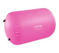 VEVOR Rouleau Gonflable Gymnastique 60 x 60 x 123 cm, Tapis de Gymnastique avec Pompe Électrique, Entraîneur de Flexion Arrière pour Usage Domestique/Salle de Sport/Yoga/Cheerleading/Plage/Parc, Rose