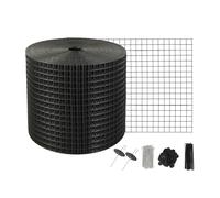 VEVOR Rouleau Grille Protection Panneaux Solaires 15,2 cm x 30,5 m Kit Treillis Anti-Oiseau 60 Attaches Inox Revêtement en PVC Antirouille Maille Métallique 12,7 mm pour Empercher Créatures Écureuils