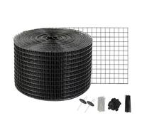 VEVOR Rouleau Grille Protection Panneaux Solaires 20,3 cm x 30,5 m Kit Treillis Anti-Oiseau 100 Attaches Inox Revêtement en PVC Antirouille Maille Métallique 12,7 mm pour Empercher Créatures Écureuils