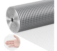 VEVOR Grillage métallique soudé 1220 mm x 15,24 m rouleau treillis métallique galvanisé à chaud maillage 12,7 x 12,7 mm clôture en fil de poule calibre 19 pour cages à lapins, jardin, petits rongeurs