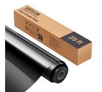VEVOR Rouleau Vinyle Thermocollant Noir Brillant 30,48x726 cm, Flex Thermocollant Facile à Découper et à Désherber, Forte Adhérence, HTV Compatible avec Machine de Découpe, pour Divers Matériaux