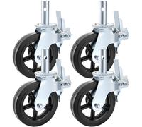 VEVOR Roulettes pivotantes caoutchouc pour échafaudage 4PCS double verrouillage
