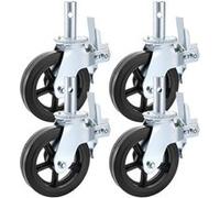 VEVOR Roulettes pivotantes 8 pouces polyuréthane noyau en fer, double frein, réglables lot 4 1100 lb
