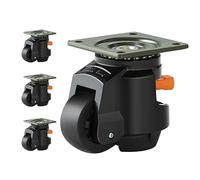 VEVOR Roulettes Pivotantes pour Meubles Lot de 4 Roulettes de Nivellement Capacité de Charge Totale 1000 kg Diamètre 63,5 mm Poignée Améliorée Roues Réglables 360° avec Pieds pour Établis, Machines