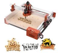 VEVOR Routeur CNC Broche 100 W Machine de Gravure CNC 3 Axes pour Fraisage Bois Acrylique Alu Métaux Tendres, Rail Linéaire, Compatible GRBL, Zone de Travail 400x400x95 mm, Structure en Alliage d'Alu