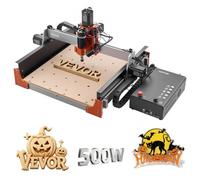 VEVOR Routeur CNC Broche 500 W Machine de Gravure CNC 3 Axes pour Fraisage Bois Acrylique Alu, avec Doubles Rails Linéaires et Vis à Billes, Zone de Travail 400x400x95 mm, Structure en Alliage d'Alu
