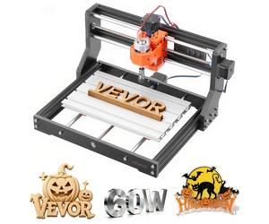 VEVOR Routeur CNC Broche 60 W Machine de Gravure CNC 3 Axes pour Fraisage Bois Acrylique Métaux Tendres, Compatible GRBL, Zone de Travail 300x180x40 mm, Structure en Alliage d'Alu