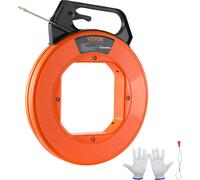 VEVOR Fish Tape, 30,5 m, 0,5 cm, extracteur de fil en fibre de verre avec boîtier et poignée optimisés, outil d'extraction de câble facile à utiliser, outils de pêche à fil flexible pour murs