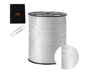 VEVOR Ruban de traction en polyester, 80,8 m x 1,9 cm, corde plate, capacité de traction 1134 kgf, ruban sangle imprimée pour emballage, jardinage, électricité commerciale, travaux de conduits, blanc