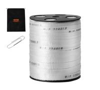 VEVOR Ruban de Traction en Polyester, 96,9 m x 1,6 cm, Corde Plate, capacité de Traction 998 kgf, Ruban Sangle imprimée pour Emballage, Jardinage, électricité Commerciale, travaux de conduits, Blanc