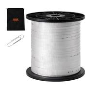 VEVOR Ruban de traction en polyester, 96,9 m x 1,9 cm, corde plate, capacité de traction 1134 kgf, ruban sangle imprimée pour emballage, jardinage, électricité commerciale, travaux de conduits, blanc