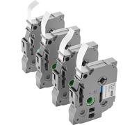 VEVOR Ruban d'écriture, pack de 4, 12 mm, noir sur blanc, compatible avec différents types d'étiqueteuses Brother P-Touch, PT-1230PC, PT-1280, PT-D200, PT-P400, remplacement du TZe-231