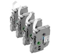 VEVOR Ruban d'Étiqueteuse, Lot de 4, 12 mm, Noir sur Blanc, Compatible avec Plupart des Étiqueteuses Brother P-Touch, Impressions Nettes, Résiste à Décoloration, Rechange pour Rubans Brother TZe-231