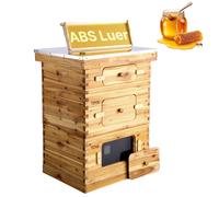 VEVOR Ruche d'abeilles Langstroth 30 cadres - 2 profonds+1 moyen, sapin ciré, vitres acryliques