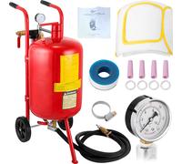 VEVOR Sableuse, 40 L Sableuse, 60-125 PSI Sableuse mobile avec accessoires, 2,4 mm, 2,7 mm, 3,2 mm, 3,6 mm Buses en céramique Tube de sablage, 2,5 m de tuyau Unités de ponçage à siphon