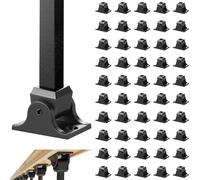 VEVOR Sabots de Garde-corps Carrés 50 PCS Base Support de Balustre Alliage d'Aluminium Inclinée, Tiges Forgées avec Trous de Vis pour Balustrade d'Escalier 12,7 mm, Revêtement par Pulvérisation Noir