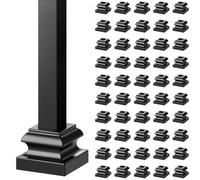 VEVOR Sabots de Garde-corps Carrés 50PCS Base Support de Balustre en Alliage d'Aluminium Plate avec Trous de Vis pour Balustrades Rampes d'Escalier 12,7 mm en Métal Jointures Torsadées, Noir Satiné
