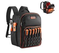 VEVOR Sac à Dos à Outils, Charge 22,7 kg, Sac à Outils, 28x23x40,5 cm avec 49 Poches, Compartiment Ordinateur Portable, Base Stable, Organisateur à Outil Robuste pour Chantier, Électricien, Réparateur