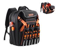 VEVOR Sac à Dos à Outils de Chantier avec 45 Poches 33x22x44 cm Charge 22,7 kg
