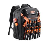 VEVOR Sac à Dos à Outils, Charge 22,7 kg, Sac à Outils, 33x22x44 cm, avec 45 Poches, Compartiment Ordinateur Portable, Base Stable, Organisateur à Outil Robuste pour Chantier, Électricien, Réparateur