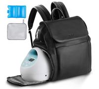 VEVOR Sac à Dos pour Tire-lait S1/S2 Sac Isotherme Conservation Lait Maternel Portable avec Pain de Glace, Tapis Imperméable, Étui de Transport pour Stockage de Biberons Lait, Travail, Voyages, Noir