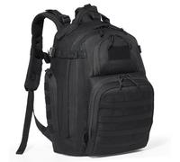 VEVOR Sac à dos tactique, 25 L, sac d'assaut militaire avec design Molle et coussinet en éponge, sac de sport pour homme femme, sac à dos de matériel de tir pour aventure en plein air, randonnée, noir