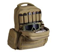 VEVOR Sac à Dos Tactique pour 6 Pistolets et 10 Chargeurs, Sac de Tir en Polyester 600D, Étui Souple pour Pistolet avec Fermeture Éclair Verrouillable, pour Ranger Armes de Poing, Chasse, Marron
