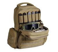 VEVOR Sac à Dos Tactique pour 6 Pistolets et 10 Chargeurs, Sac de Tir en Polyester 600D, Étui Souple pour Pistolet avec Fermeture Éclair Verrouillable, pour Ranger Armes de Poing, Chasse, Marron