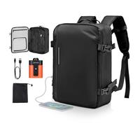 VEVOR Sac à Dos Voyage sous Vide, 35 L, Sac à Dos à Compression sous Vide, avec Pompe Compacte, Plusieurs Compartiments et Poches, Bretelles Rembourrées, pour Voyages d'affaires, Sortie Camping, Noir