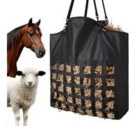 VEVOR Sac à Foin Cheval 55x18,5x64 cm Sac à Foin Filet Maille 4,6x4,6 cm pour Alimentation Lente Chevaux Chèvres Alpagas, avec Sangles Nylon Renforcées et Tissu Oxford Enduit PVC Crochets Métalliques