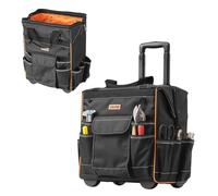 VEVOR Sac à Outils à Roulettes, Charge 50 kg, Caisse à Outil, 39x29x42 cm, avec 25 Poches, Poignée Télescopique, Base Stable, Sac Organisateur Outils Robuste pour Électriciens, Plombiers, Mécaniciens