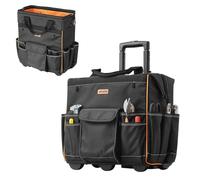 VEVOR Sac à Outils Roulettes Caisse Outil Robuste 25 Poches Poignée Télescopique