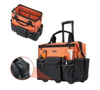 VEVOR Sac à Outils à Roulettes, Charge 50 kg, Caisse à Outil, 51x31x45 cm, avec 27 Poches, Poignée Télescopique, Base Stable, Sac Organisateur Outils Robuste pour Électriciens, Plombiers, Mécaniciens