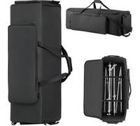 VEVOR Sac à Roulettes pour Accessoires de Batterie, 1680D, Housse de Transport pour Matériel de Batterie et Support, avec Poignée, Fermeture Éclair Résistante, Roulettes PVC, Multiples Poches, Noir
