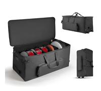 VEVOR Sac à Roulettes pour Batterie Électronique, 600D, Housse de Transport Rembourrée pour Batterie Électronique Accessoires, Intérieur 92x42x41 cm avec Séparateurs Amovibles, Multiples Poches, Noir
