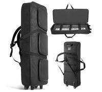 VEVOR Sac à Roulettes pour Clavier 61 Touches, 1680D, Housse de Transport pour Clavier 61 Touches et Piano Électrique, Intérieur 104x43x13 cm, Rembourrage Épais, avec Poignée, 3 Poches de Rangement