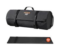 VEVOR Sac de Sable Musculation Réglable 23-56 kg, Sac de Sport Fitness Vide Non Rempli, en Nylon et PU, avec Poignées Solides, Matériel d’Entraînement pour CrossFit Exercices à Domicile Gym, Noir