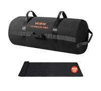VEVOR Sac de Sable Musculation Réglable 56-90 kg, Sac de Sport Fitness Vide Non Rempli, en Nylon et PU, avec Poignées Solides, Matériel d’Entraînement pour Crossfit Exercices à Domicile Gym, Noir