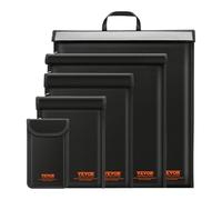 VEVOR Sac Faraday 5PCs, pour Ordinateur Portable, Téléphone, Tablette et Radio, Sac Blocage de Signaux à Différentes Tailles, Pochettes Faraday Anti RFID, Ignifuge Antivol et Anti-Piratage, Noir