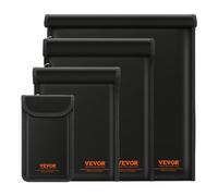 VEVOR Sac Faraday Lot de 4, pour Ordinateur Portable, Tablette, Téléphone et Radio, Sac Blocage de Signaux Multi-Tailles, Pochettes Faraday Anti RFID, Ignifuge Antivol et Anti-Piratage, Noir