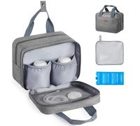VEVOR Sac pour Tire-lait M5/M6 Sac Isotherme Conservation Lait Maternel Portable avec Pain de Glace, Tapis Imperméable, Étui de Transport pour Stockage de Biberons de Lait, Travail, Voyages, Gris