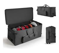 VEVOR Sac à Roulettes pour Batterie Électronique, 600D, Housse de Transport Rembourrée pour Batterie Électronique Accessoires, Intérieur 92x42x41 cm avec Séparateurs Amovibles, Multiples Poches, Noir