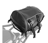 VEVOR Sacoche arrière de moto, 10 L, sac de selle moto avec housse de pluie imperméable, sac à dos de rangement pour bagages multifonctionnel en cuir, avec bandoulière et poche intérieure, noir