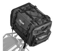 VEVOR Sacoche arrière de moto extensible 40-60 L, sac de selle moto avec housse de pluie imperméable, sac à dos de rangement pour bagages multifonctionnel avec sangles, poche et cordon élastique, noir